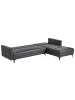 Beliani Ecksofa ABERDEEN in Schwarz/Silber - (W) 267 x (H) 83 x (L) 168 cm