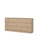 CALICOSY Kommode LISE in Helles Holz - (W) 143,1  x (H) 68,3  x (L) 30,1  cm