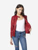 KOROSHI Damen-bikerjacke aus kunstleder in rot