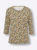 Sieh an! 3/4-Arm-Shirt in gelb-grau-bedruckt