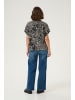 Kaffe Kurzarm-Bluse KAmilia Loose fit in Moonstruck / Black Animal