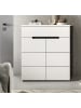 Inn.Furn Schuhkommode weiß, grau, Flurkommode 80 x 94 cm, Vollauszug und Soft-Close