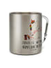 Mr. & Mrs. Panda Camping Tasse Einhorn Näherin mit Spruch in Silber