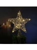MARELIDA LED Christbaumspitze Stern mit Perlen Batterie Timer H: 29cm in gold