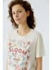 Oui T-Shirt mit platziertem Druck und Dekosteinen in Gardenia