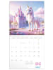 NOTIQUE Wandkalender 2027 6-sprachig in Happy Unicorns - 30 x 30 cm
