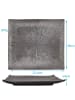 Intirilife Sushi Platte Servier Teller aus Porzellan 26 x 23.4 x 3.8 cm in 2x Schwarz