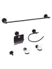 Beliani 6-tlg Badaccessoires Set ZARUMA in Schwarz