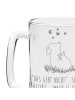 Mr. & Mrs. Panda Bierglas Schwein Glück mit Spruch in Transparent