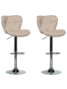 Beliani 2er-Set Drehhocker VALETTA in Beige/Silber