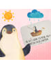 Mr. & Mrs. Panda Badteppich Pinguin Angelboot mit Spruch in Weiß
