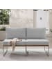 home24 home24 Loungesofa 2-teilig - Webstoff / Teak massiv / Edelstahl - Hellgrau - 140 x 74 x 70 cm in Hellgrau