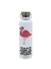 Mr. & Mrs. Panda große trinkflasche Flamingo Classic mit Spruch in Weiß