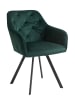 SalesFever Polsterstuhl modern 360° drehbar mit Steppung Samtoptik in Tannengrün