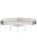 Beliani 2-tlg Lounge Set BORELLO in Weiß/Braun/Beige
