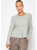 SASSYCLASSY Cardigan mit Rippstruktur in Hellgrau