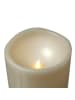 MARELIDA XXL LED Kerze für Außen flackernd H: 25cm D: 12,5cm in creme