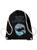 Mr. & Mrs. Panda Gym Bag Walfisch Thunfisch mit Spruch in Schwarz