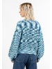 myMo Damen Strickpullover in Blau Mehrfarbig