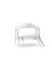 58 aufm Kessel HAUSBETT mit Rutsche Kathye 213x202x192 aus Massivholz+MDF in Weiß