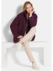 GOLDNER Teddyjacke Stilvolle Kurzjacke mit Stehkragen in aubergine