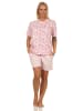 NORMANN Shorty Pyjama kurzarm Herzen - 62145 in rosa