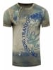 Rusty Neal Rundhals T-Shirt mit All Over Front Print in Khaki