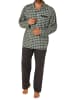 NORMANN Pyjama zum durchknöpfen Karo - 68064 in dunkelgrau