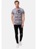 Rusty Neal Vintage Biker T-Shirt Oil Wash mit Raw Edge & Front- und Backprint in Anthrazit