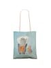 Mr. & Mrs. Panda Stofftasche Pinguin & Maus Wanderer ohne Spruch in Eisblau