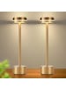 ZMH 2er-Set Tischleuchte LED in gold Akku Kabellos Touch Dimmbar H 31.5cm