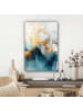 MuchoWow Leinwand bilder Abstrakte Kunst gold blau (BxH)