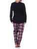 NORMANN Pyjama lang Karohose - 69309 in schwarz