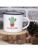 Mr. & Mrs. Panda XL Emaille Tasse Kaktus Wut mit Spruch in Weiß
