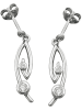 Gallay Ohrstecker Ohrring 28x6mm Ohrhänger mit Zirkonias weiß rhodiniert Silber 925 in silber