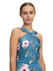 Vera Mont Abendkleid mit Blumenprint in Petrol/Pink