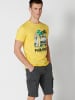 KOROSHI Kurzarm T-Shirt in gelb