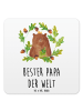 Mr. & Mrs. Panda Untersetzer Bär König mit Spruch in Weiß
