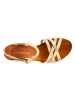 Les Tropéziennes par M Belarbi Toopaya-Ledersandalen mit Absatz Gold