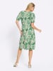 Heine Jersey-Kleid in champagner-grasgrün-bedruckt
