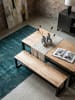 KADIMA DESIGN Esszimmerbank 120x40x45 cm Massivholz Metall Loft-Style,