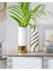 Beliani Blumenvase GELIDA in Weiß/Gold - (W) 13 x (H) 36 x (L) 13 cm