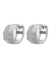 Adeliás Damen Ohrringe – Klappcreole aus 925 Silber mit Zirkonia in silber