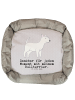 Mr. & Mrs. Panda Kuschelbett Bullterrier Moment mit Spruch in Grau Pastell