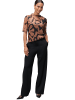 Zero  Mesh-Shirt mit Wellensaum in BlackCamel