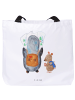 Mr. & Mrs. Panda Tote Bag Pinguin & Maus Wanderer ohne Spruch in Weiß