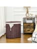 HOMCOM Wäschekorb-62,5L x 37B x 60,5H cm-Braun