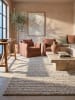 KADIMA DESIGN Teppich Shaggy Streifen weich wohnlich Wohnzimmer Schlafzimmer Wohnraum in Beige