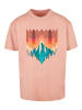 F4NT4STIC Heavy Oversize T-Shirt Berg Sonnenuntergang Geometrisch in amber