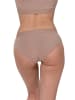 Yenita® Bikinislip 3er Set Damen Slips mit elastischem Logobund in beige